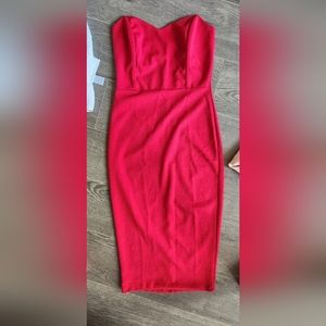 The Latest Scoop - Red midi sweet heart dress